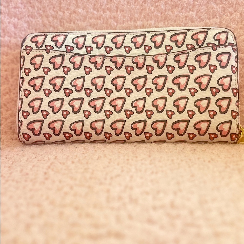 Adorable Kate Spade Morgan Fancy Hearts Zip-around Continental Wallet. NWOT. - Picture 2 of 9